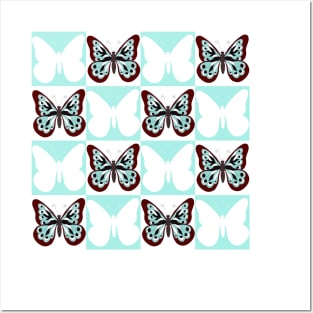 pattern with butterflies Posters and Art